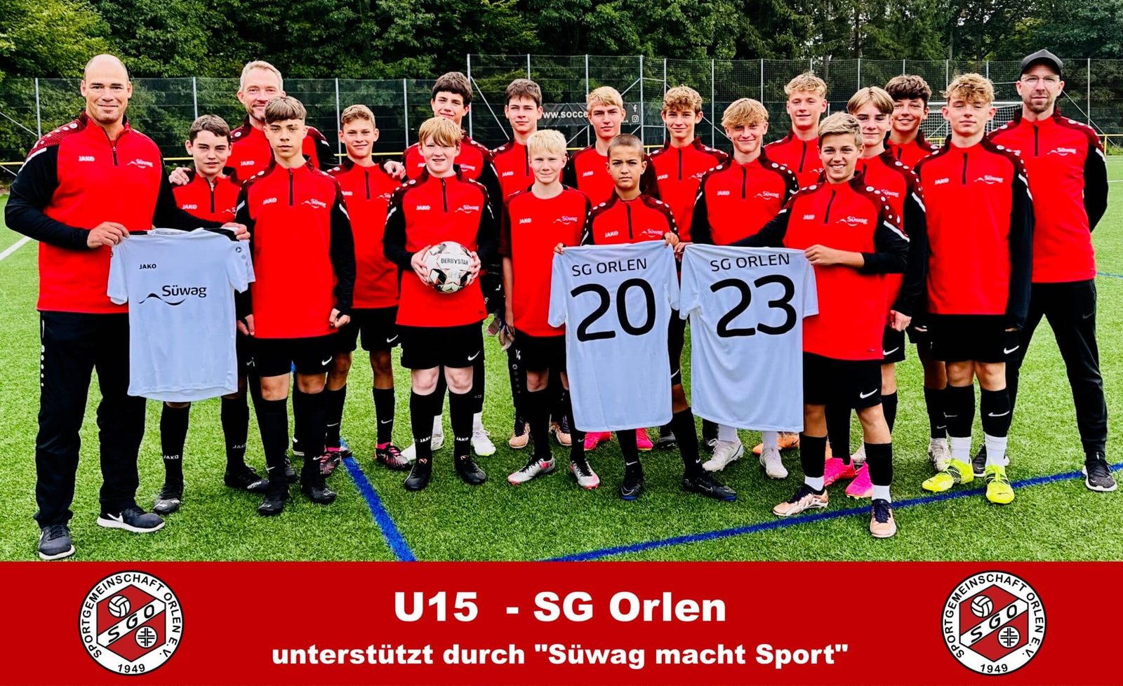 U15 der SG Orlen mit Sponsor